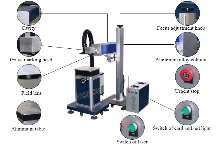 Laser Marking Acrylic Cloth 30W 50W 100W CO2 Laser Marking Machine