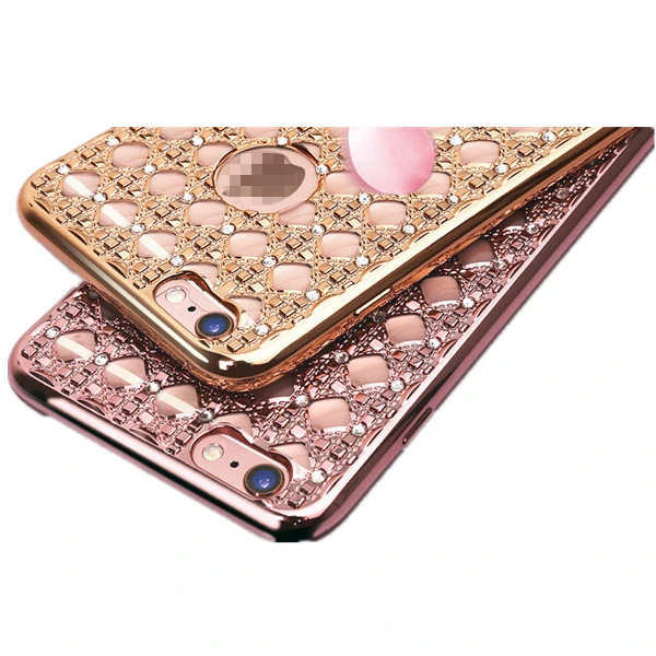 Bling Luxury Diamond galvanoplastia cubierta de la caja de TPU para iPhone 7 7plus