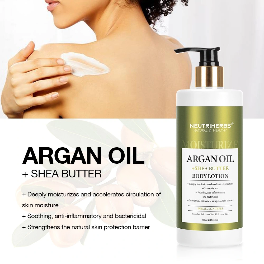 OEM Natural Shea manteiga amaciada e seco pele reparação Argan Loção do corpo do óleo