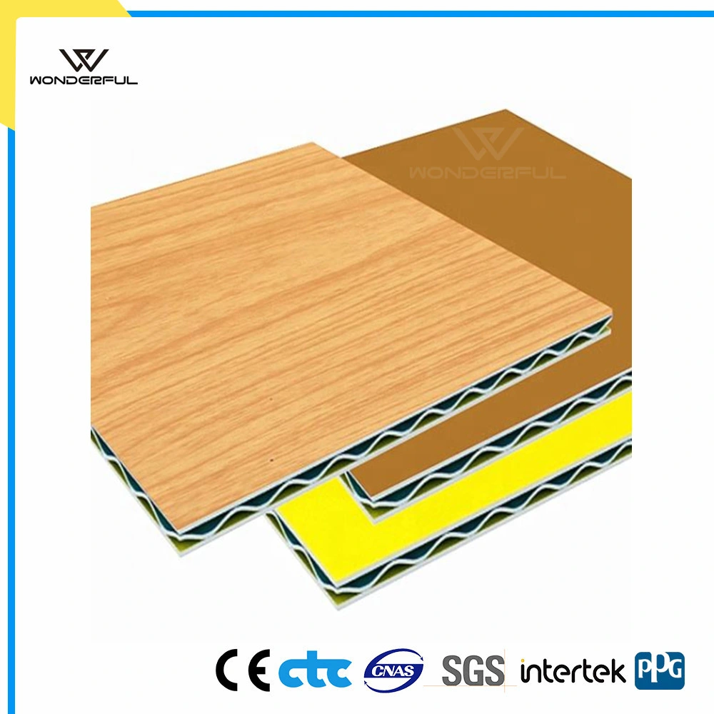 Non-Combustible Timber-Look Fireproof Facade Accp Aluminum Panel Exterior Wall