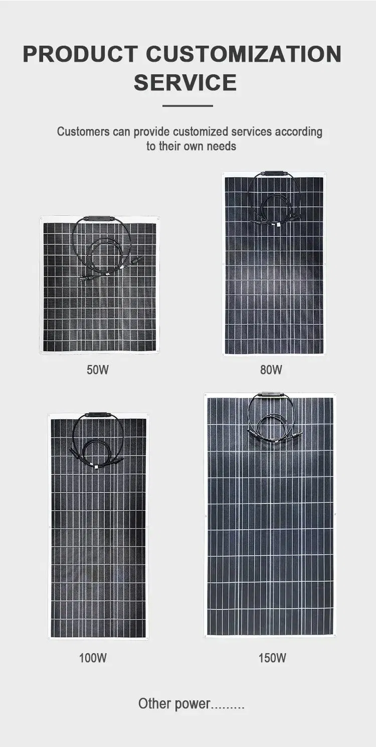 Low Price High Efficiency Cell Flexible Solar Panel 200W Solar Energy Photovoltaic Flexible Portable Solar Panel for Home