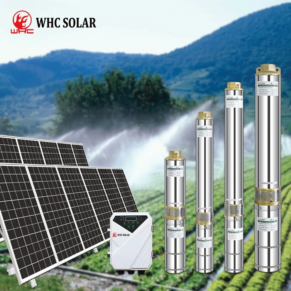 WHC Solar portátil de pozo profundo sumergible Mini DC 1100W Solar Bomba de agua