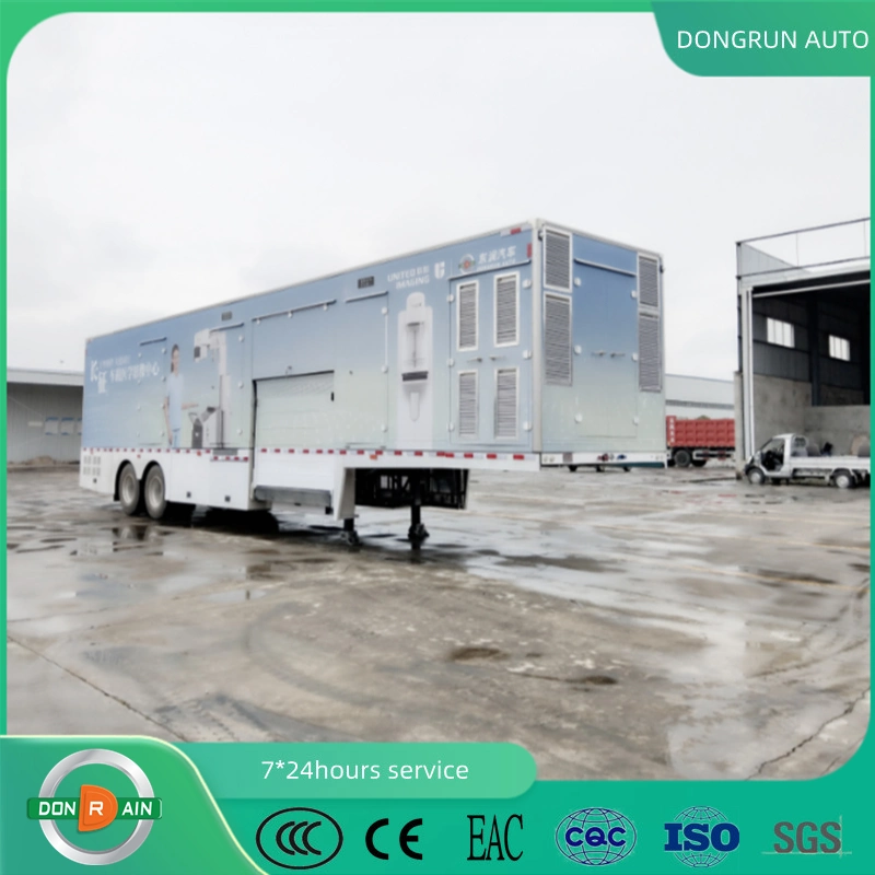 China Enclosed Ultraviolet Disinfection Lamp Medical Van Mobile Semi Trailer