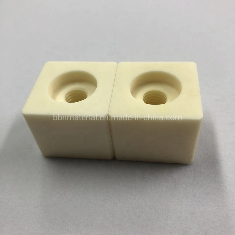 Customized Internal M5 Thread Alumina 95% 99% Al2O3 Ceramic Insulator Block with Good Wear Resistant