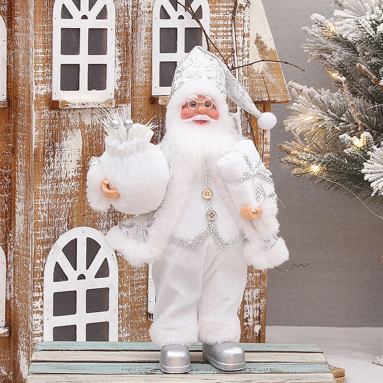 Exquisite White Moustache Santa Claus Plastic Christmas Home Decoration Party Supplies