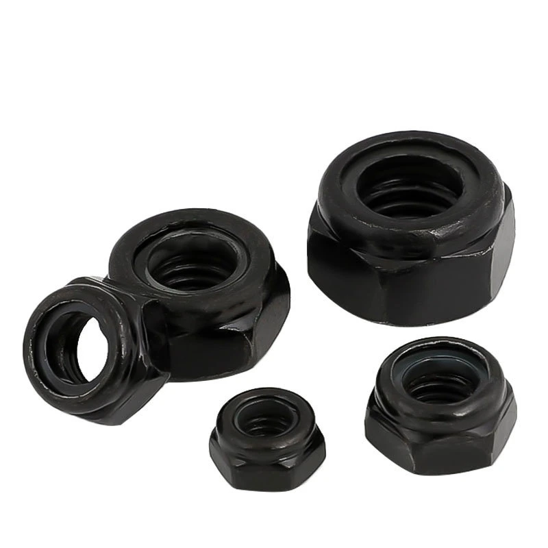 Hex Nut Nylon Insert Lock Nuts DIN985 Black Zinc Plated