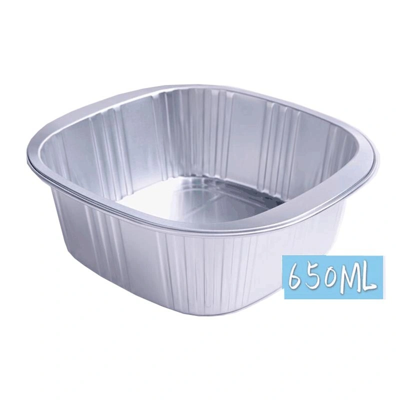 Disposable Aluminum Foil Cups Square Tray with Clear Lid Storage Container Wbb13995