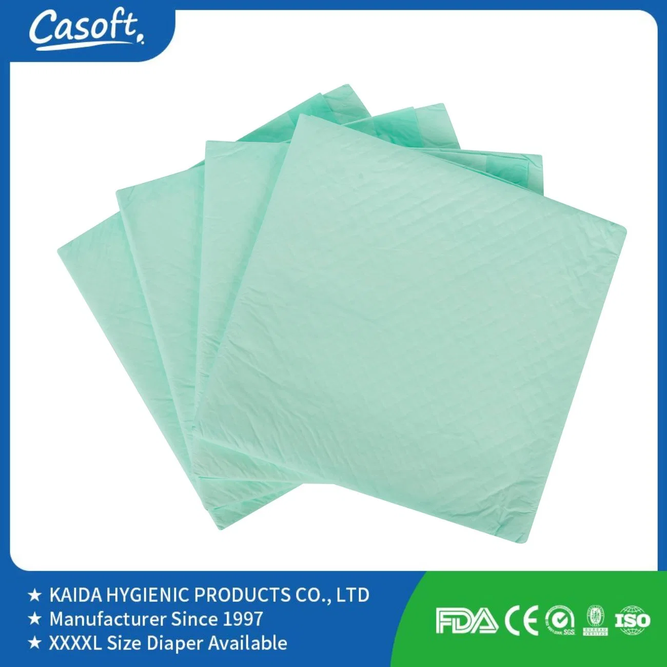 OEM/ODM Super Absorbency Baby and Adult Pad Hospital Medical Disposable Underpad Bed Pad with Adhesive