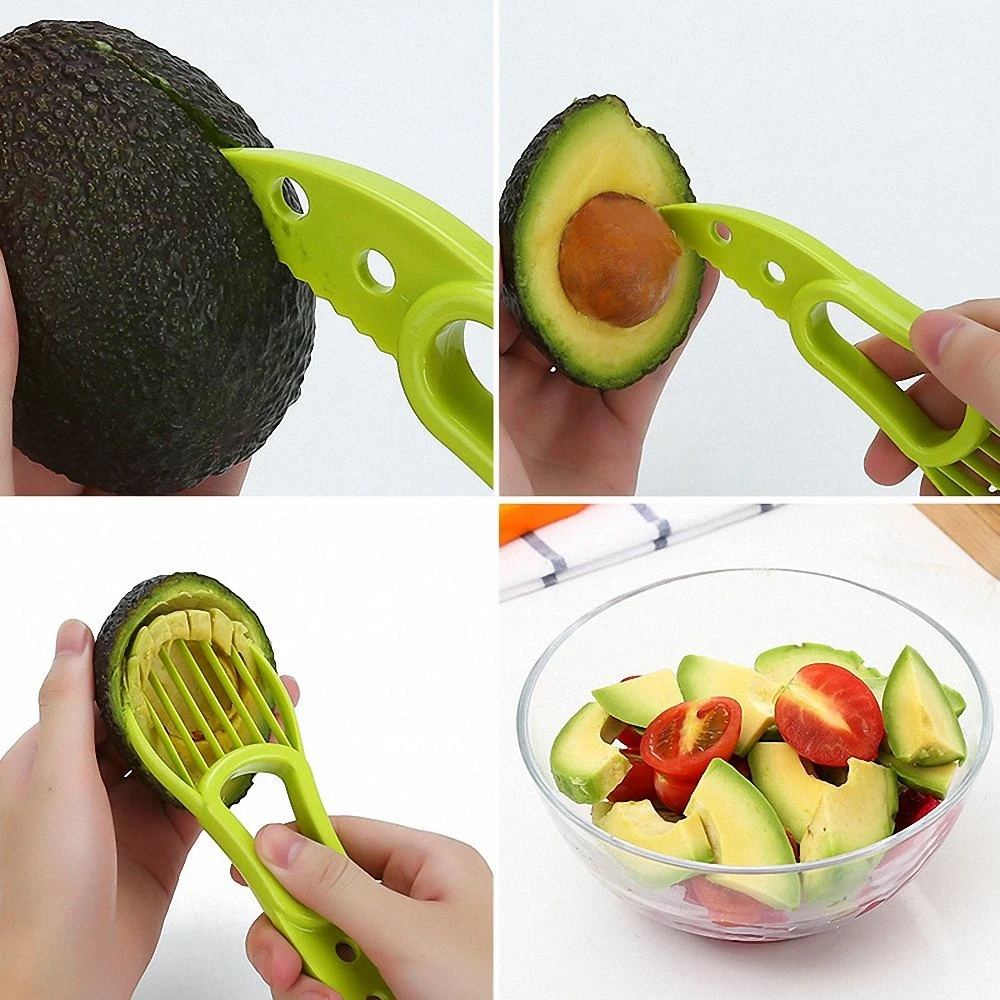 3in1 Avocado Shea Butter Fruit Plastic Slicer Cutter Knife