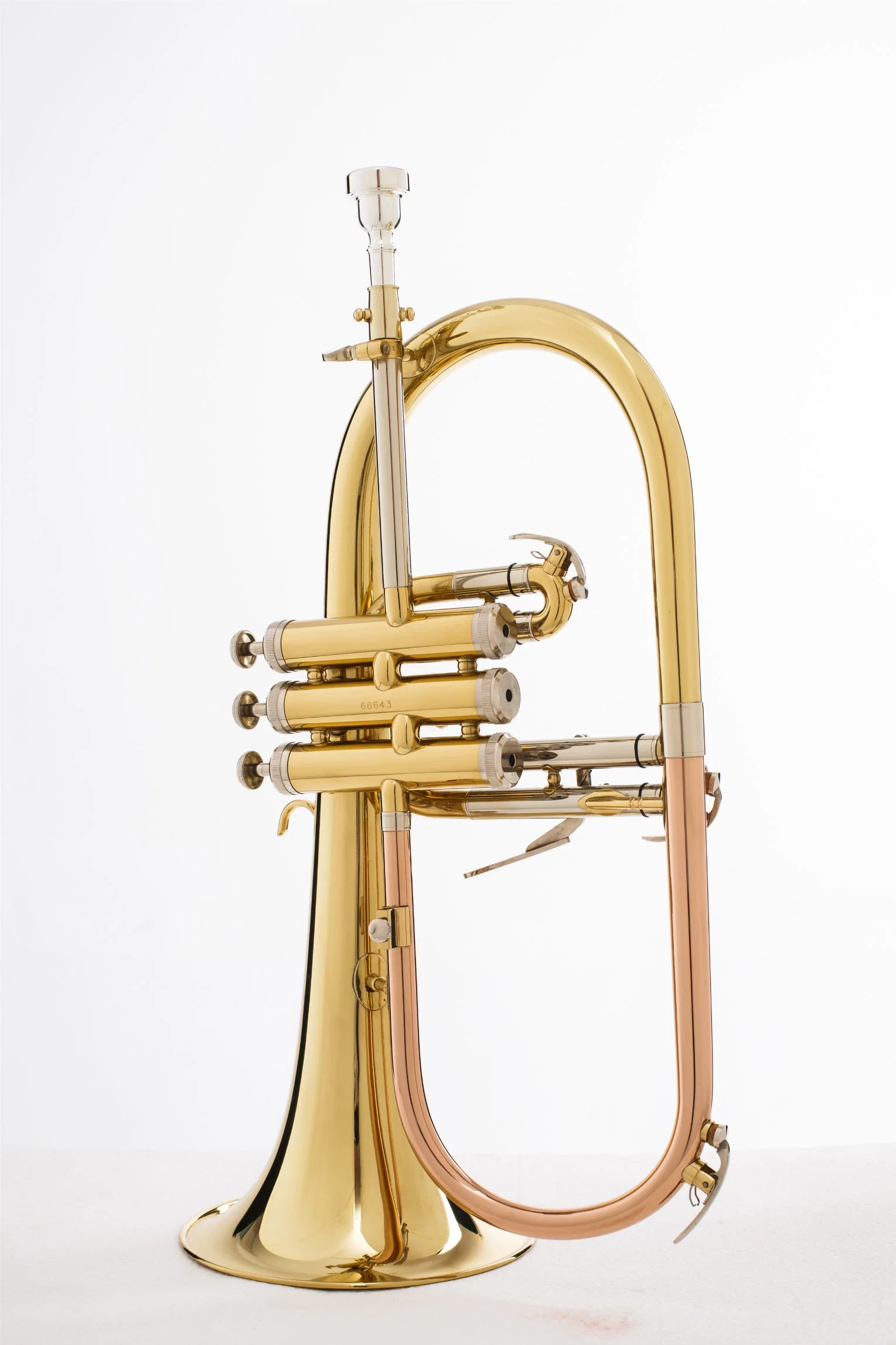 Very Good Copper/Rose Brass Flugel Horn Gold Lacquer Manufacturer