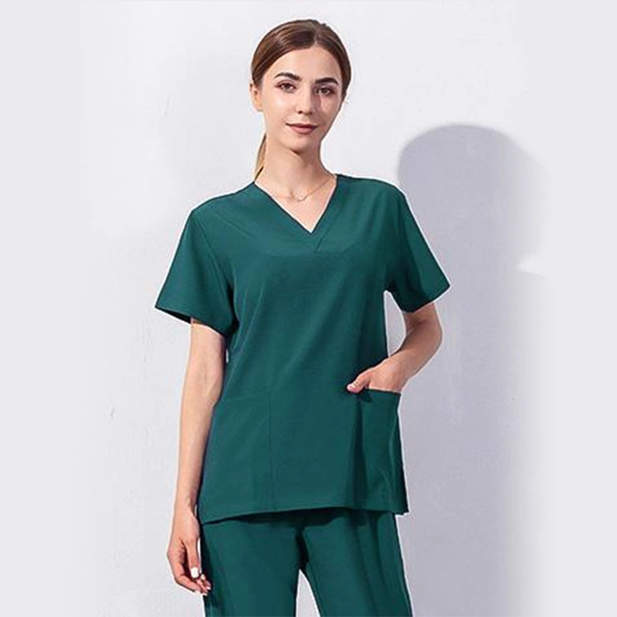 Krankenhaus Mode Scrubs Baumwolle Polyester Krankenschwester Designs Medizinische Uniformen Uniformen De Enfermera PARA Hospital Farbe Oro