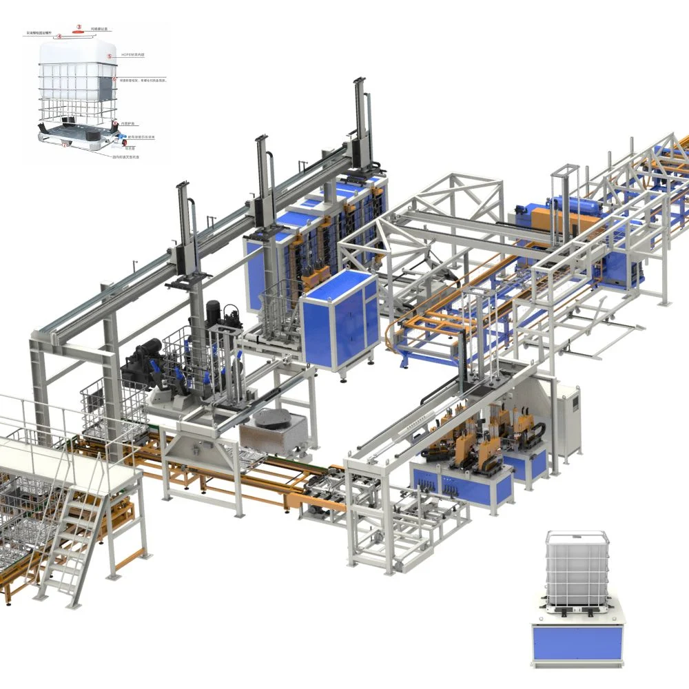 Depósito de la IBC de acero inoxidable de 1.000 litros contenedor IBC haciendo equipo de soldadura máquina