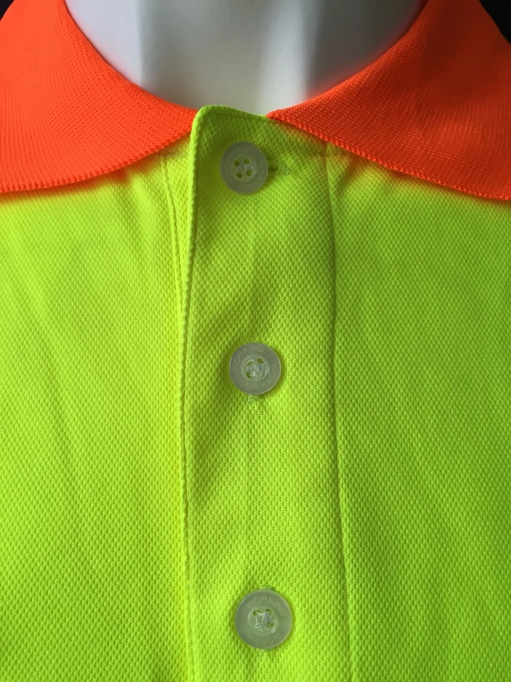 100% Polyester 180GSM Pique Fabric Hi Vis Safety Polo Shirt