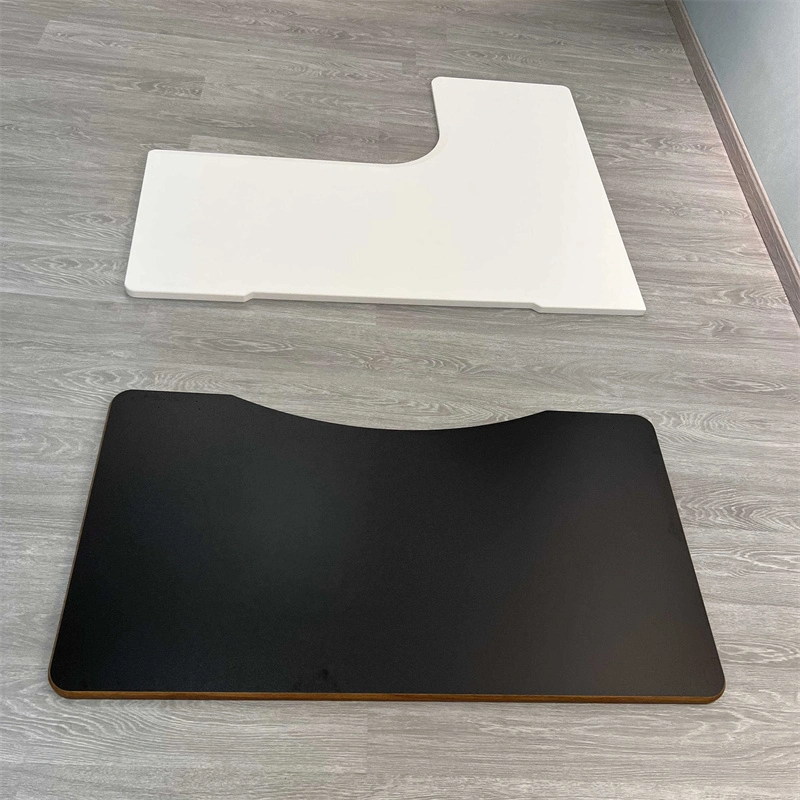 Couleur Noir et Blanc populaire E1 Niveau MDF Table en bois de placage PVC Haut de page