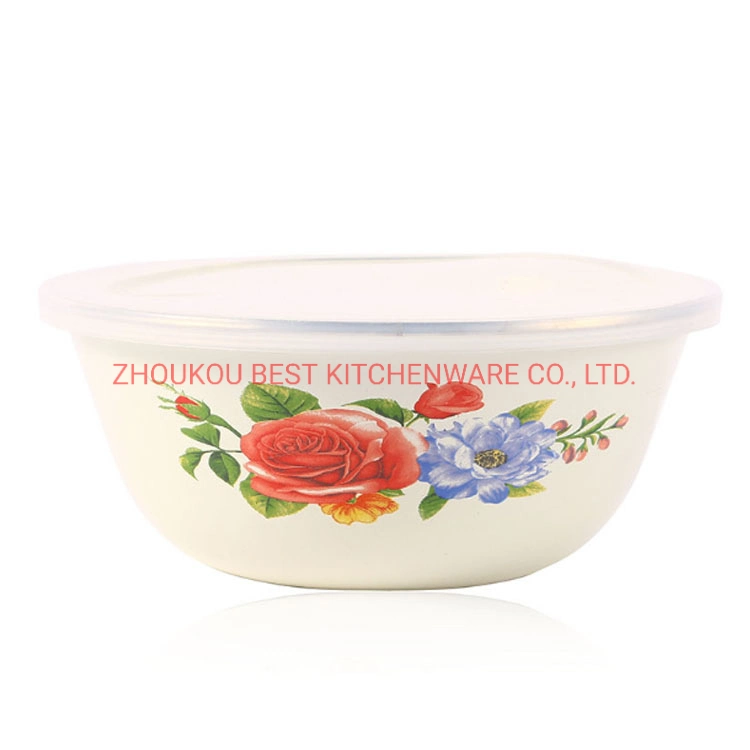 Emaille Mixing Bowl mit luxuriöser Blumendekoration in verschiedenen Größen Für Ihre Auswahl