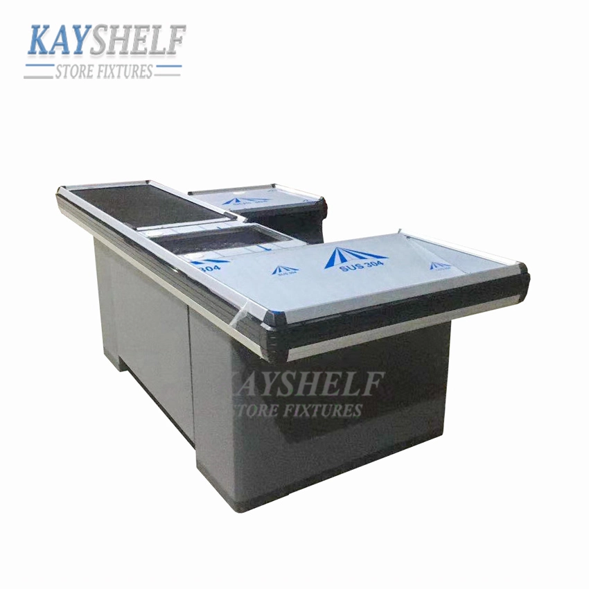 Supermarket Design Cash Register Money Table Retail Store Metal Checkout Counter