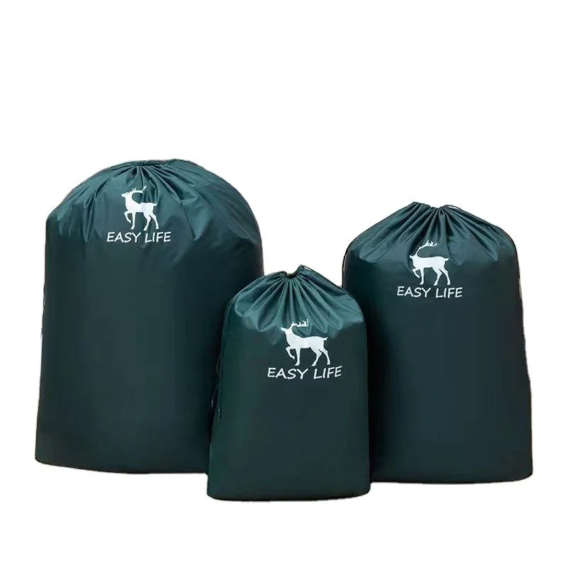 Wholesale Custom Logo Folding Storage Nylon Washing Drawstring Nylon Polyester Laundry Bags & Baskets