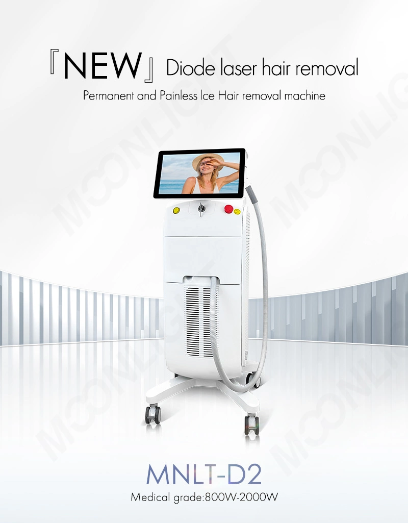 Touch Screen Languages Customized 1600W Titanium 808nm Laser Hair Removal Device