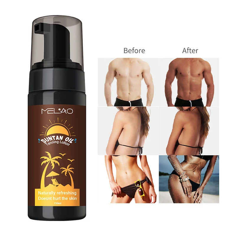 Cuidado de la piel impermeable Organic Herbal cuerpo entero Dark Self Tanning Loción