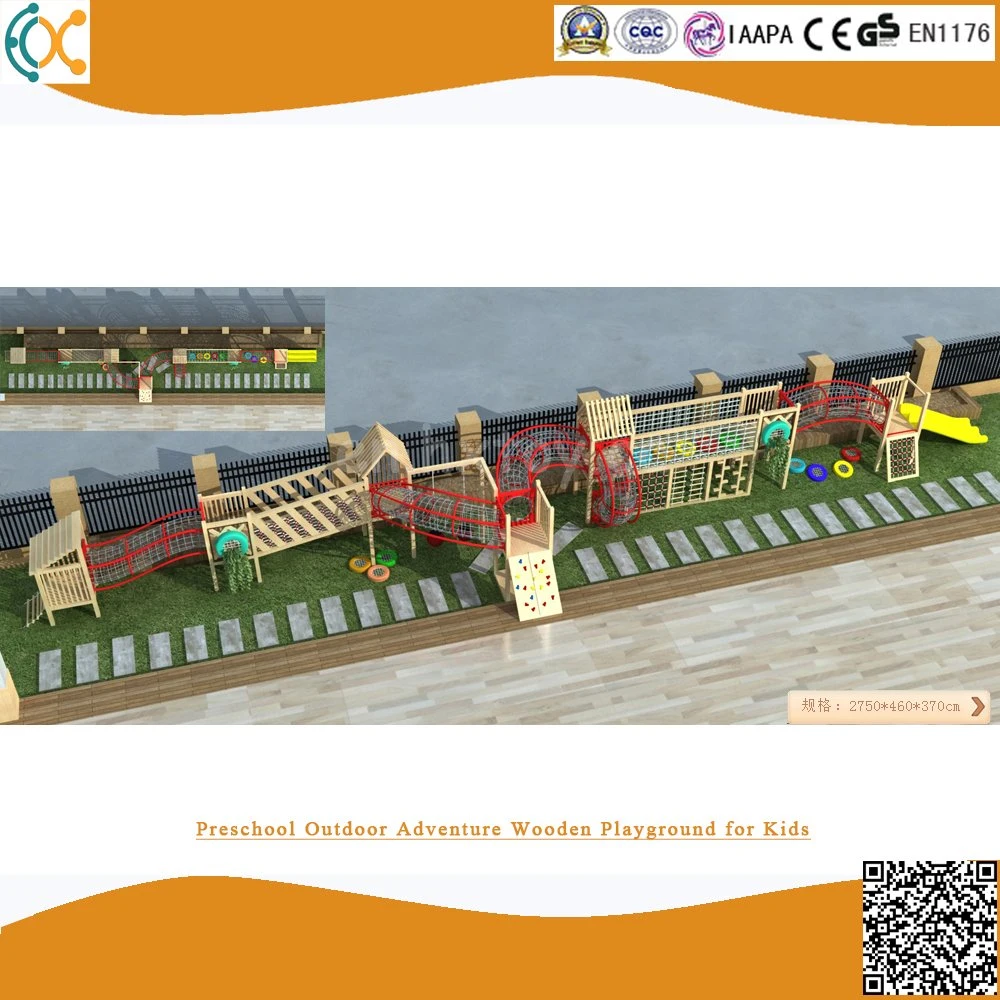 Customized Children Wood Playsets Outside Adventure Wooden Playground for Kids