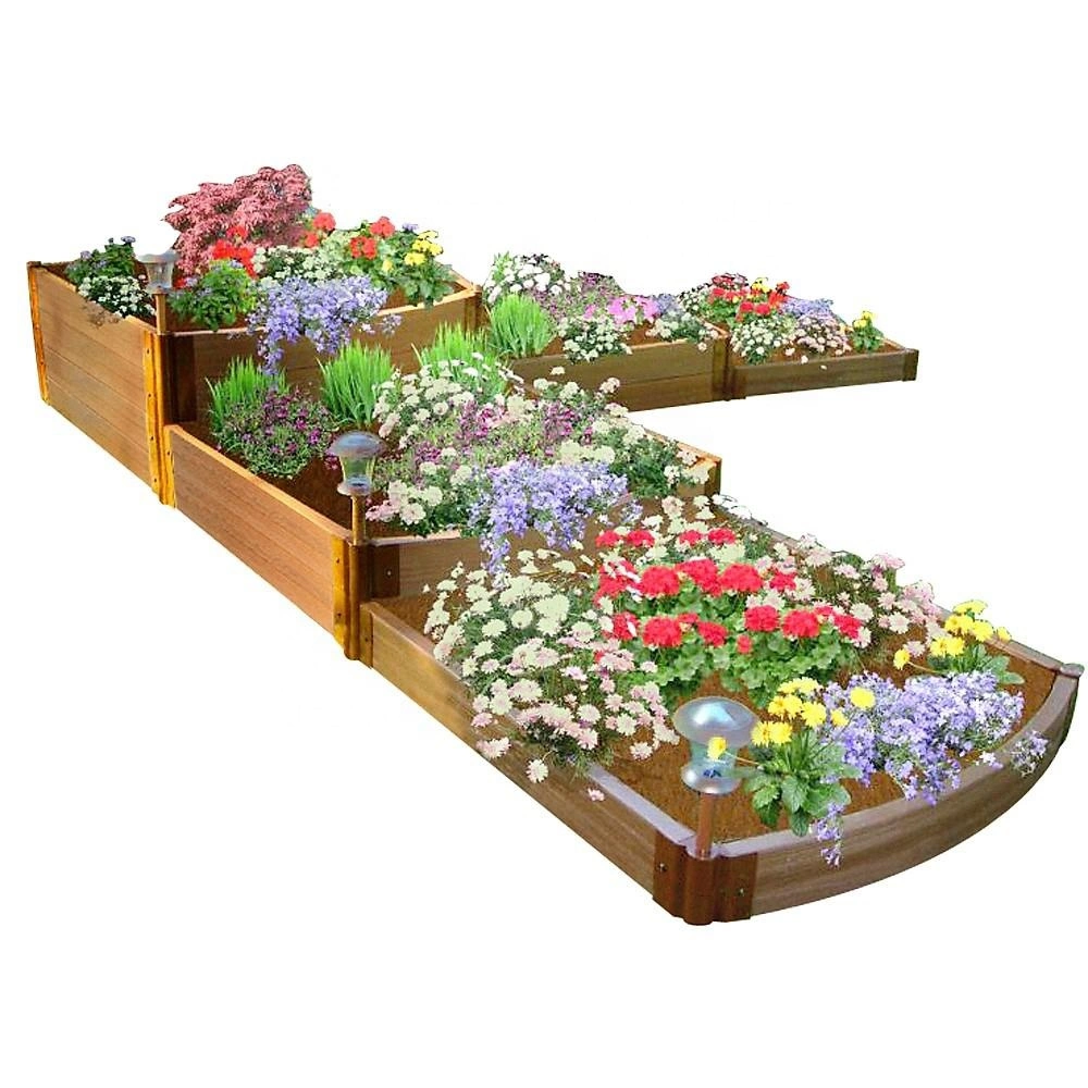 Manufacturer Supply DIY WPC Wood Plastic Garden Planter Raised Bed a Flower Pots Box