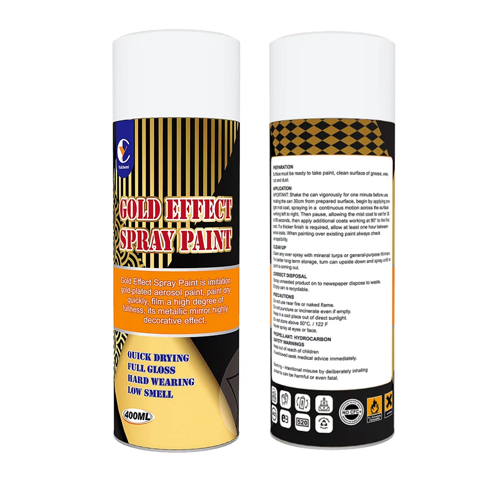 Automotive Metallic Aerosol Paint Spray Flash Gold Paint