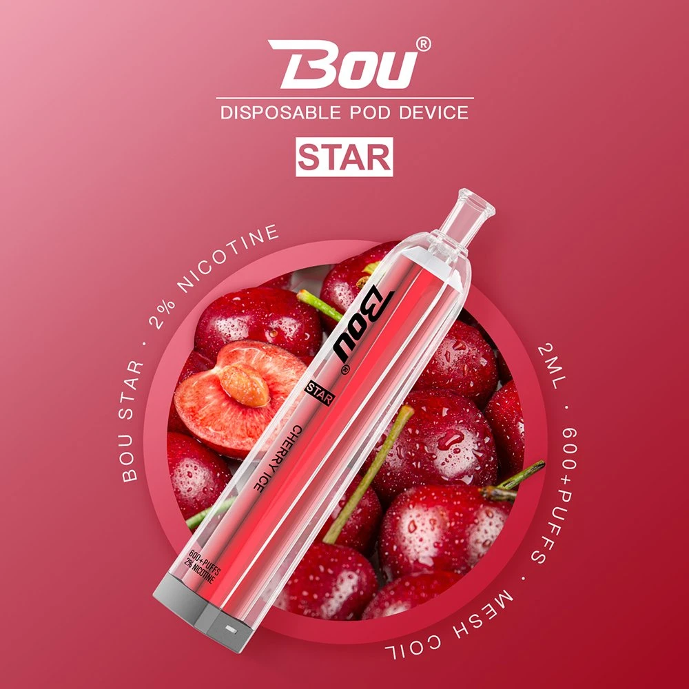 Bou 600 Puff Wape 500 mAh E Cigarette Disposable Crystal Vapes Hot Selling in France Germany Poland