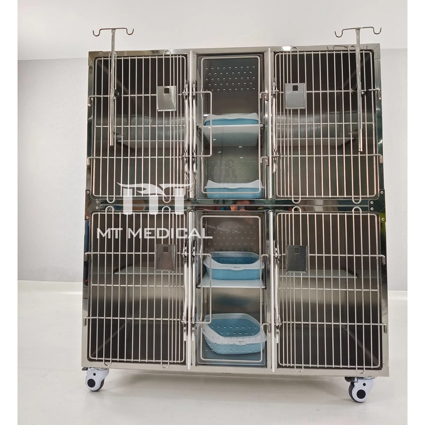 MT Medical Pet Hospital novo Design Luxury Inox espaço separado Gaiolas de PET outras gaiolas de animal de estimação