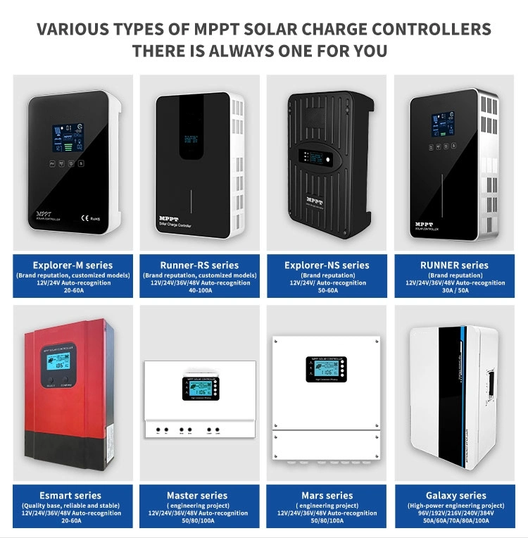 Panel solar inteligente Controlador del regulador de 24V 12V DC bombilla de la salida de 10 a 30 A 50 A 60 A 20PWM manualmente los controladores de cargador solar