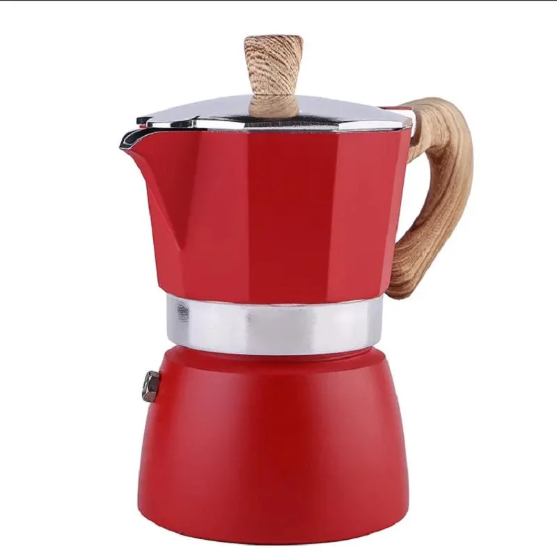 Klassisches Design Umweltfreundliche Bunte Aluminium Espresso Camping Kaffeekanne Kaffee Hersteller