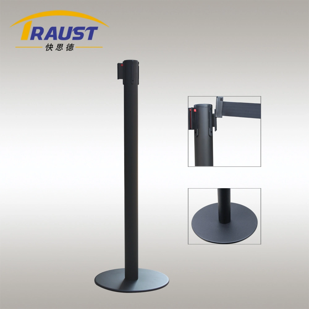 Traust Sale Aluminium 2 Meter Pink Colour Belt Stand Barier Crowd Control Queue Stanchion Post