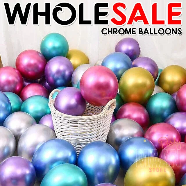 " 10" 12" Chrome Balloons Metallic Latex Pearl Helium Baloons Birthday Party