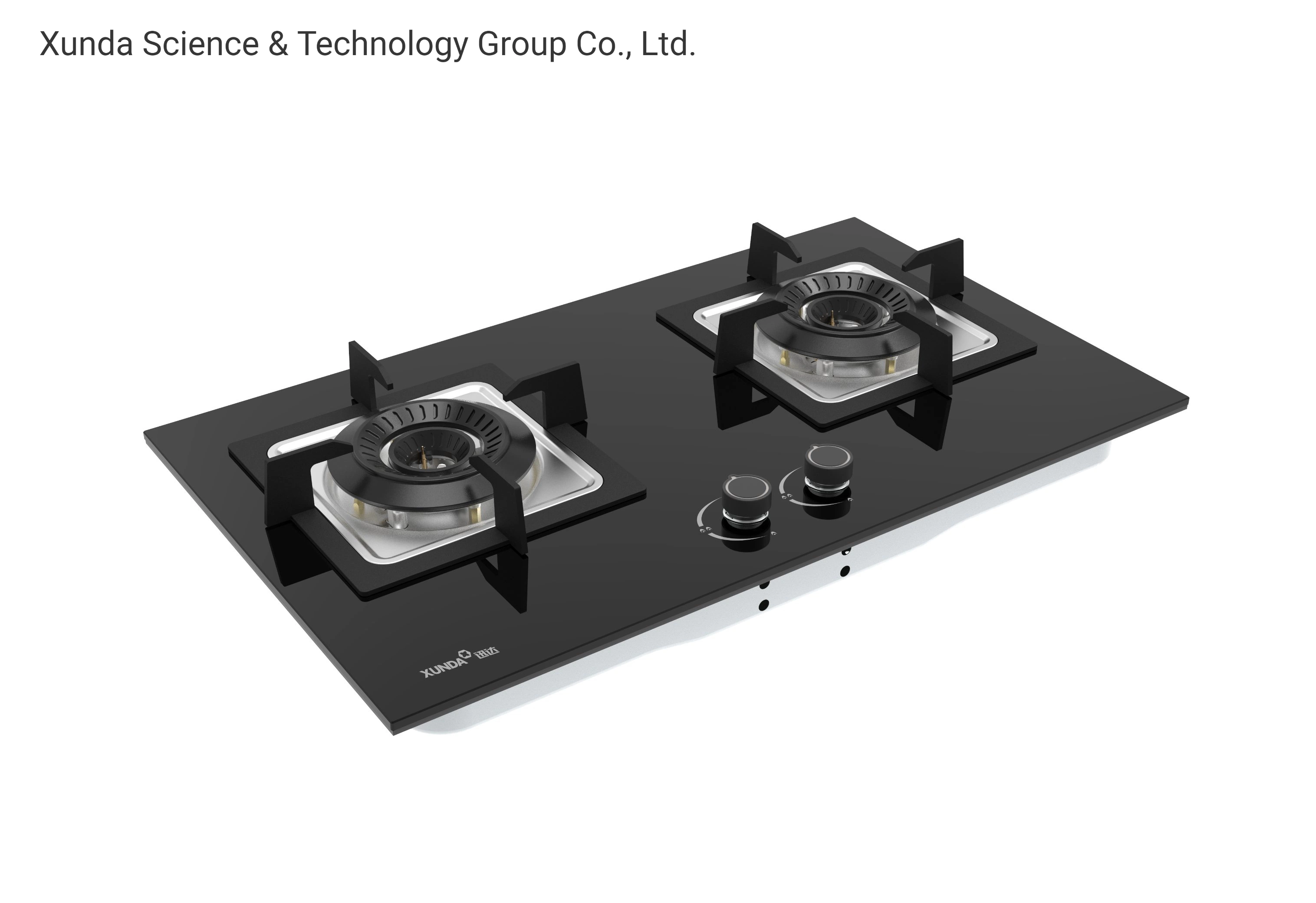 Xunda High Standard 2 Burner Inner بنيت في Gas Hob موقد طهو بالزجاج المقسّى