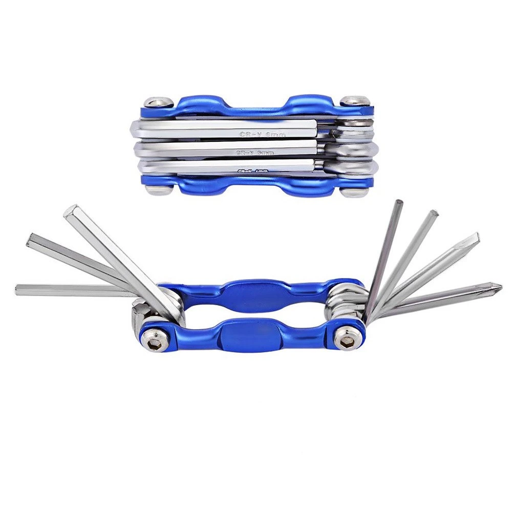 Precio Mayorista/Proveedor 6-in-1 herramienta MultiTool bicicleta de uso diario herramienta de reparación de bicicletas Azul