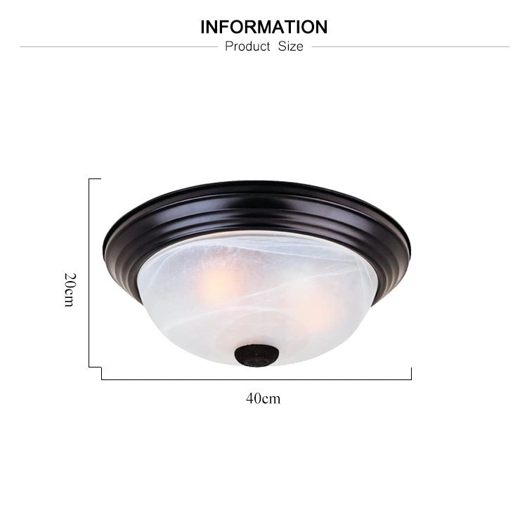 Best Selling Ceiling Light Chandeliers Black Iron Balcony Flush Mounted Fixtures Pop Frosted Glass Bathroom Ceiling Lamp