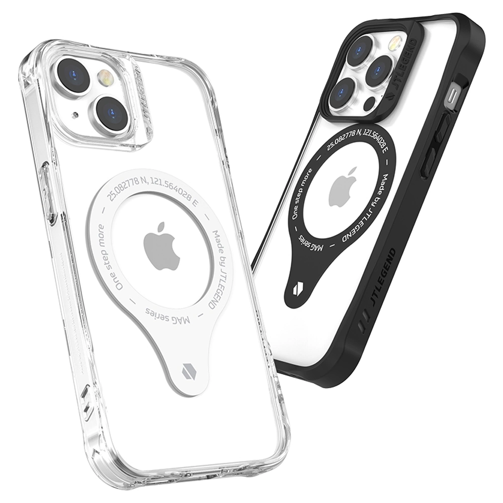 Dx Anti-Scratch Tlegend Mag teléfono caso para el iPhone de 14 años, el grado militar de TPU + PC Anti-Drop cubierta teléfono con cámara de carga inalámbrica Soporte de bastidor - Transparent