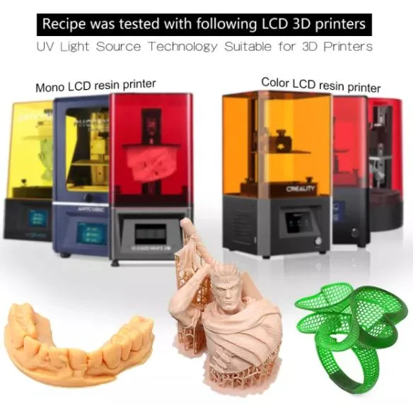 World Top Level Quality 3D Printers Resin UV-Cursing 405nm Dental Model Resin with Lower Shrinkage & High Presicion Easy Dental Casting Resin 1000g