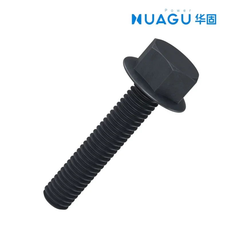 M6 Black Hex Flange Serrated Bolts Class 8.8 High Tensile DIN 6921