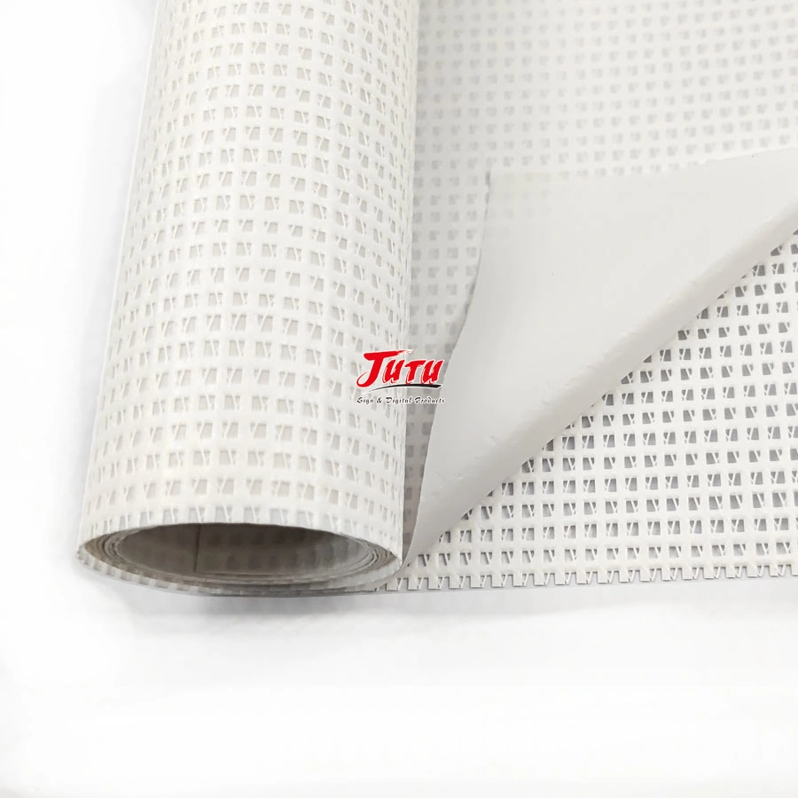 Jutu Weather Fastness Peeling Resistance Transparent PVC Coated Mesh Fabric for Large Format Advertising