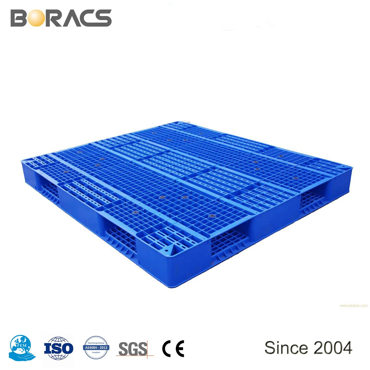 Heavy Duty Double Face/Side Grid Surface Logistic Industrial Warehouse Storage Euro Durable Stackable Reversible HDPE Plastic Pallet for Rice/Flour/Sugar/Beer