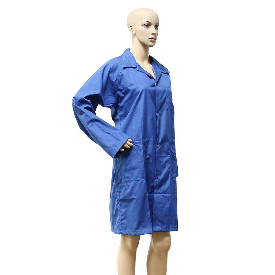 Veste de laboratoire antistatique résistante aux décharges électrostatiques vêtement de travail en tissu de sport bleu