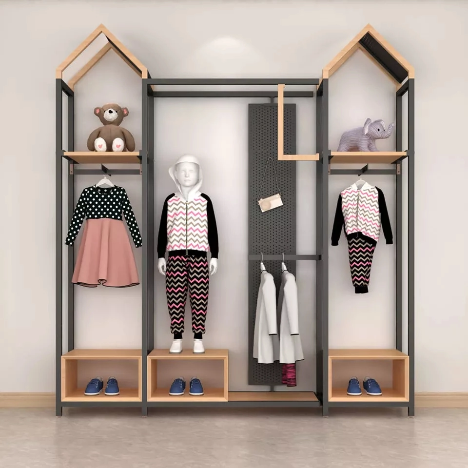 Shop Fitting Clothing Store Display Rack Kids Clothes Store Furniture Shelving