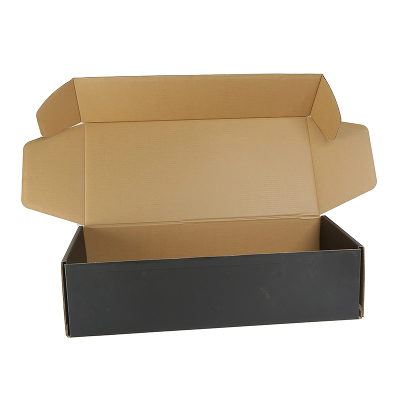 Emballage carton recyclable personnalisé papier ondulé emballage boîte noire Kraft