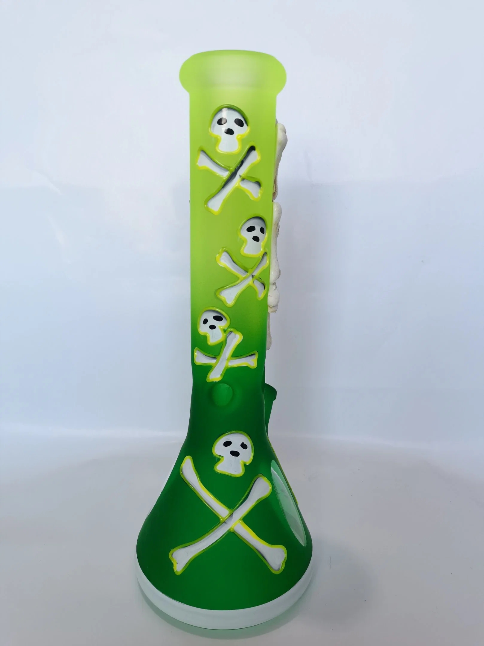 3D Hand-Painted Big Skull Beaker Base Glass Water Pipes