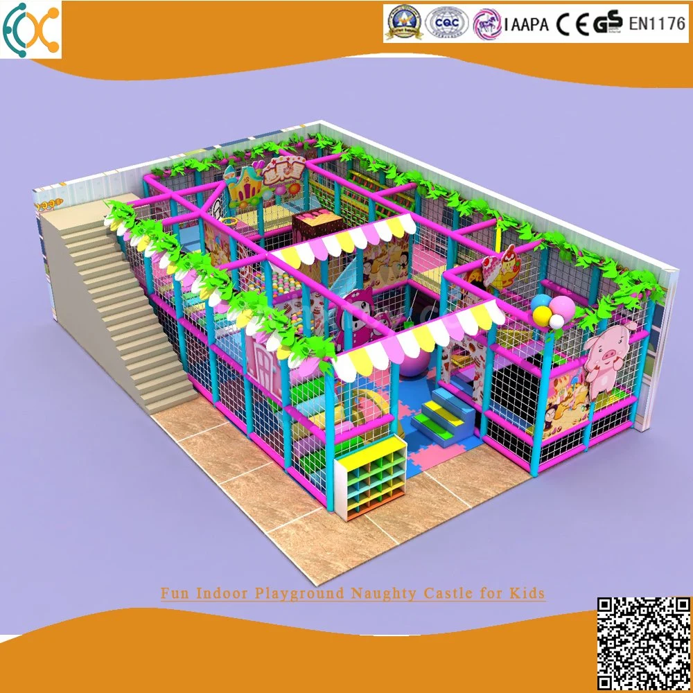 Los niños Playground Parque de la estructura interior con cama elástica y piscina de bolas