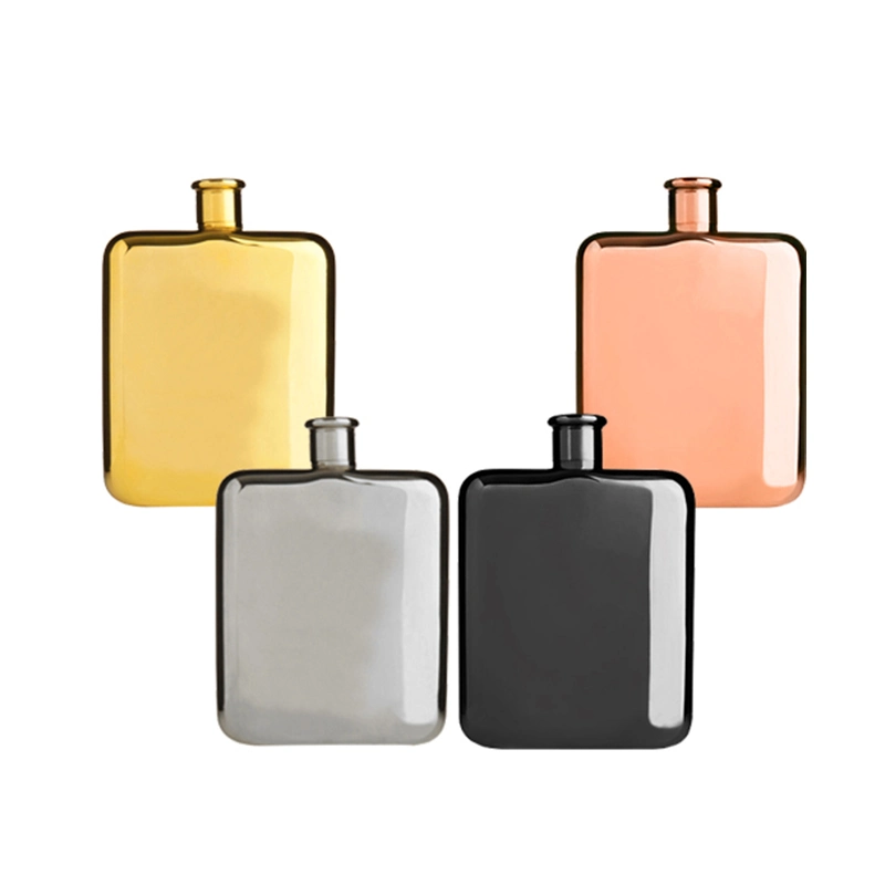 Stainless Steel Personalized Golden Whisky Vodka 6oz Hip Flask