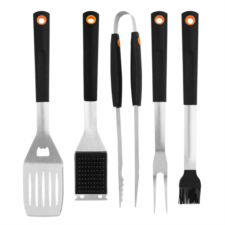 6PCS Grill Accessories BBQ Set Stainless Steel Stainless Steel Fork, Spatula& Tongs BBQ Grill Tool Set