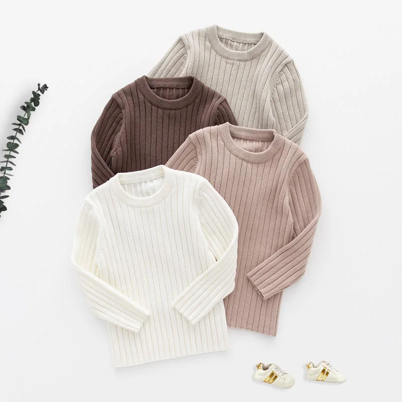 2023 Herbst Winter Kleinkind Kinder Chunky Knit Vintage Pullover Mädchen Jungen Langarm Pullover Baby Sweater Loose Top