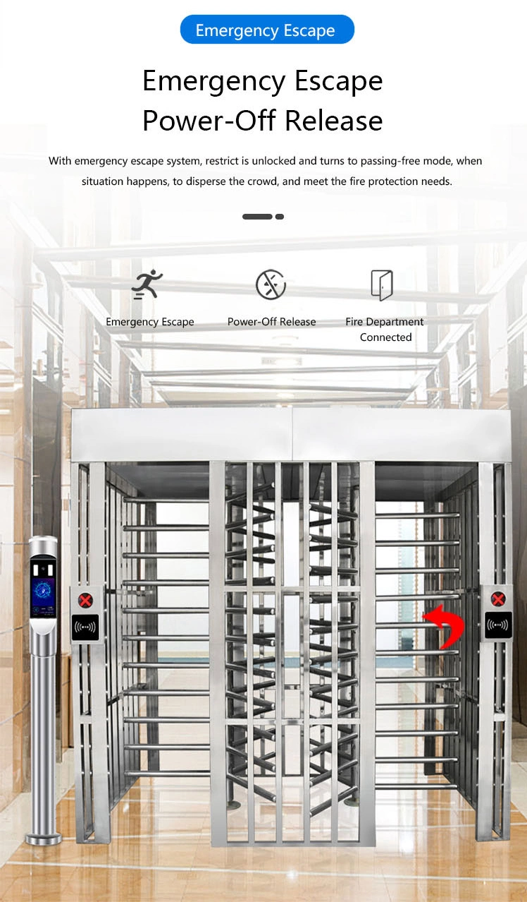 Turnstile Supplier RFID Card Reader Security Access Control Full Height Turnstile Gate