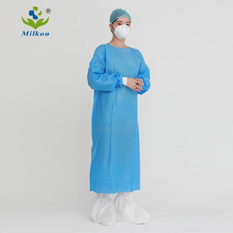 Carton Disposable Milkon 137*115 China SMS Isolation Gown Protective Suit